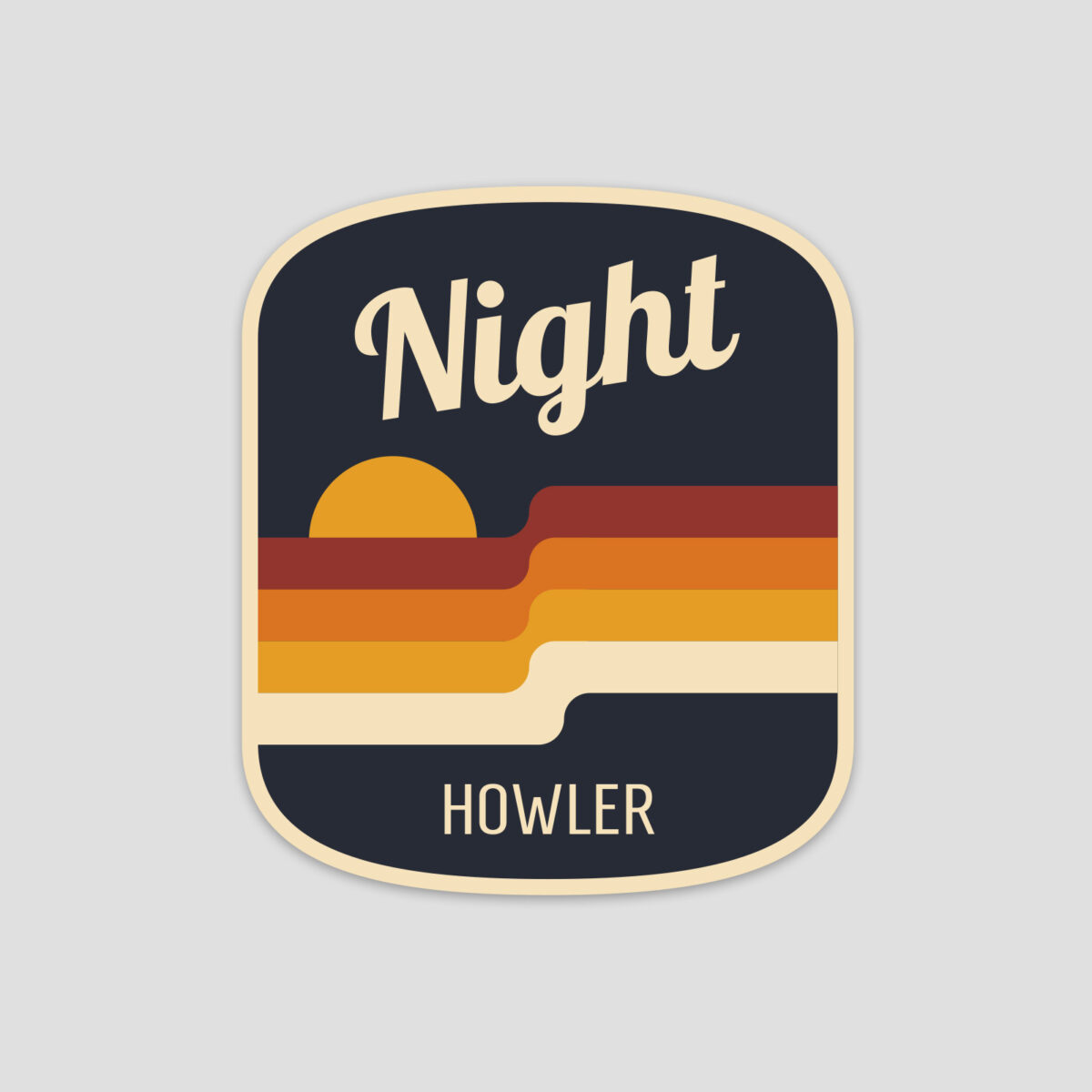 Night Howler | Iron-On Badge For Dog Bandana | Amber Lupo